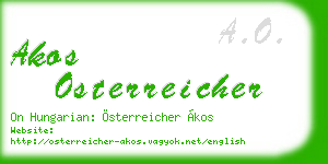 akos osterreicher business card