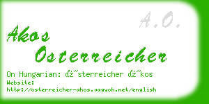 akos osterreicher business card